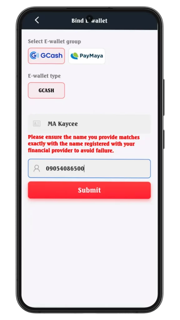 add e-wallet phpark gcash