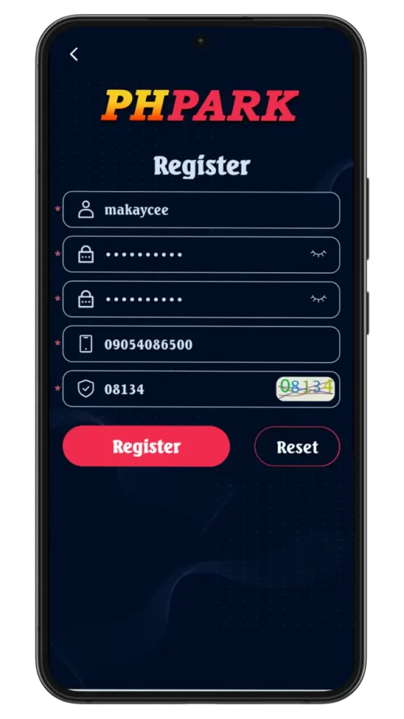 how to register phpark